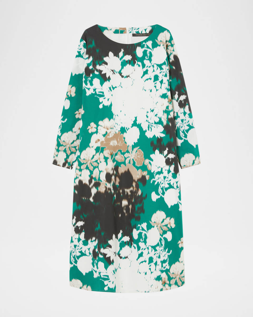 Plus Size Holiday Cotton Poplin Midi Dress